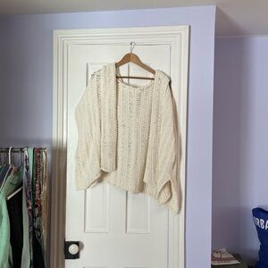 Anthropologie Cream Knit Poncho
